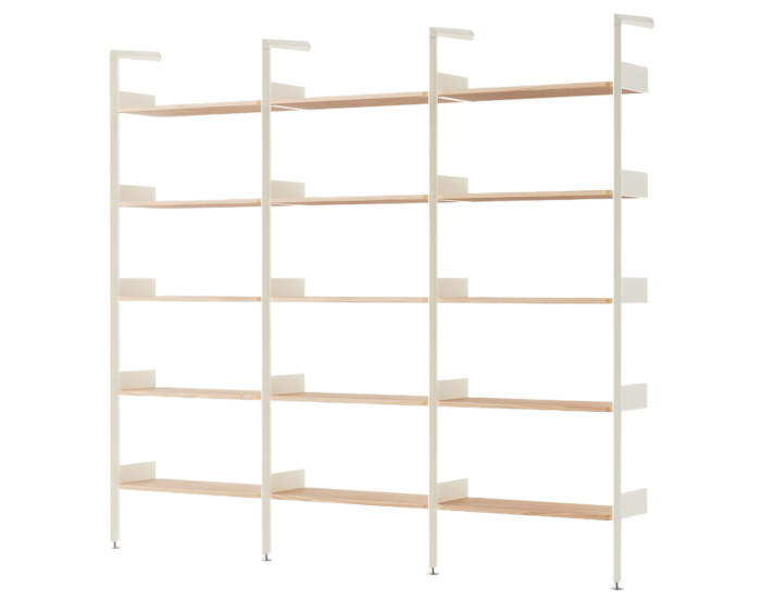 Policová sestava Rombe Konfigurace F, alabaster/lacquered oak