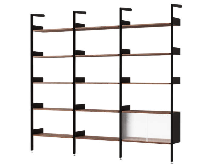 Policová sestava Rombe Konfigurace H, anthracite/lacquered walnut