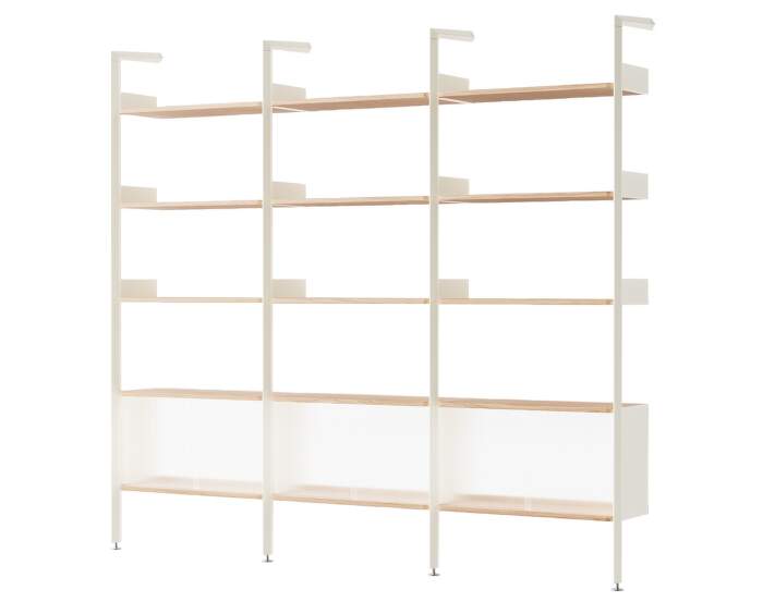 Policová sestava Rombe Konfigurace K, alabaster/lacquered oak
