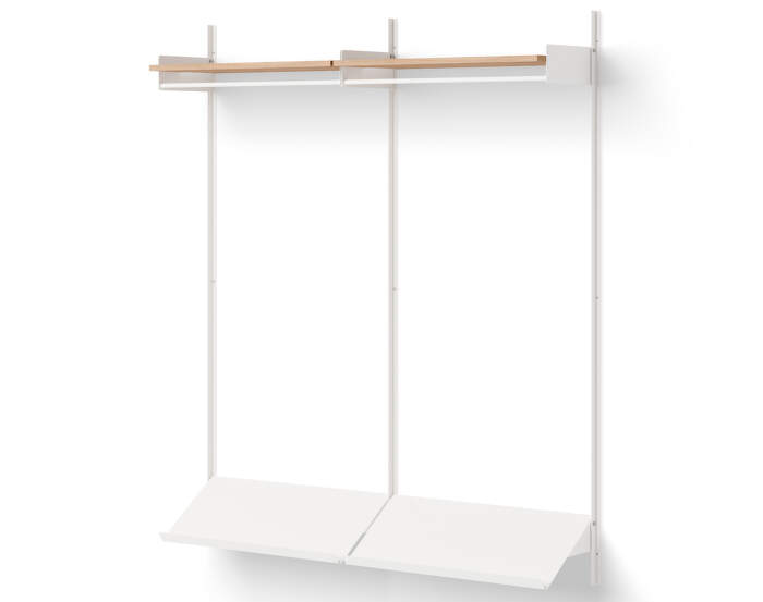 Policová sestava Wardrobe Shelf 2, oak/white