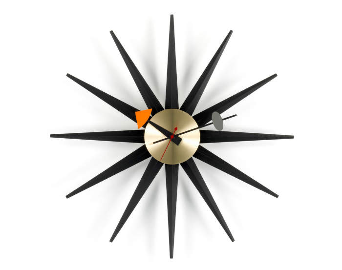 Hodiny Vitra Sunburst Clock, black/brass