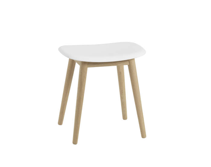 Stolička Fiber Stool s dřevěnou podnoží, natural white/oak