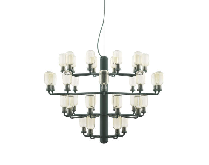 Lustr Amp Chandelier Large, gold/green