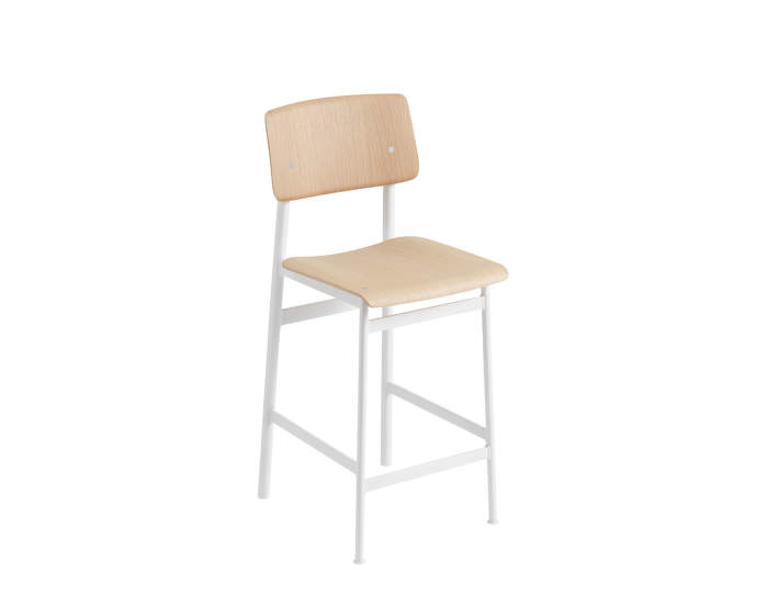 Barová židle Loft 65 cm, white/oak