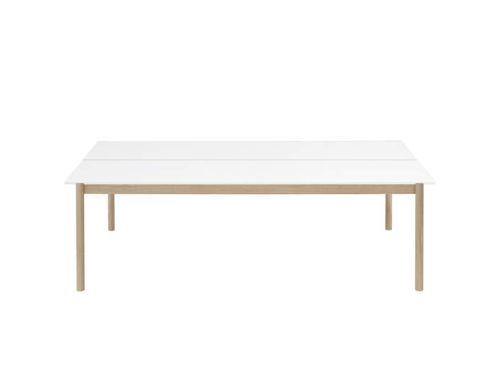 Linear System Table, White Laminate/White ABS/Oak