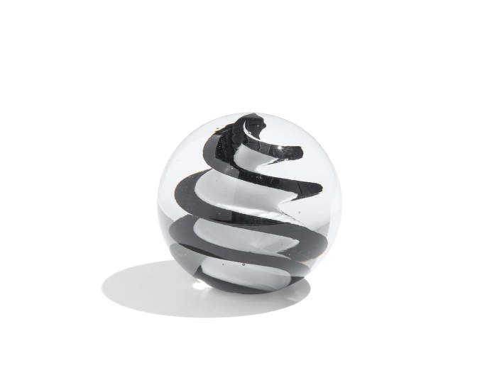 Glass Paperweight, black and white bold