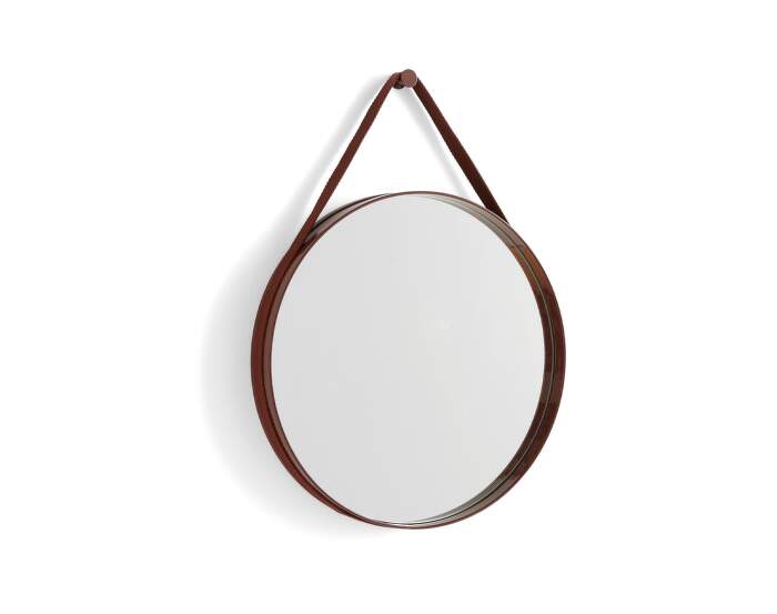 Strap Mirror 50cm, dark brown