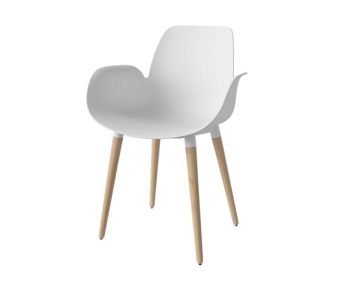 Seed Dining Armchair Wood, white oak / white