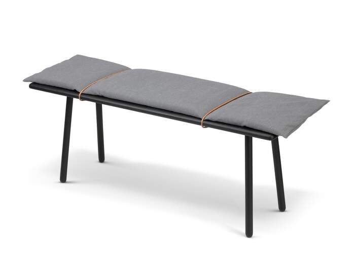 lavice Georg Bench, light grey / black oak