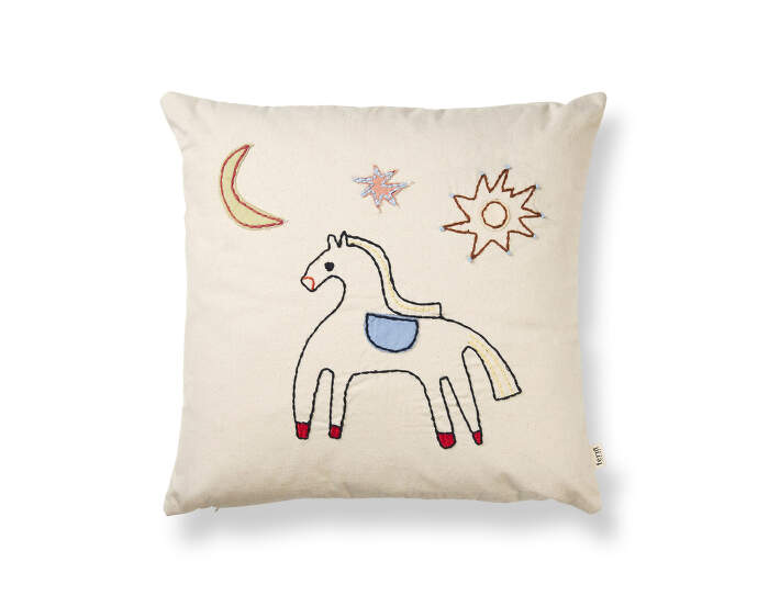 polstar Naive Cushion Horse, off-white