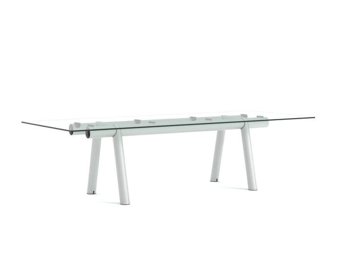 stul-Boa Table 280x110x75 cm, metallic grey / glass