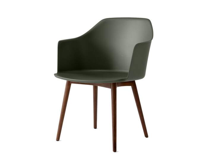 zidle-Rely HW76 Armchair, walnut/bronze green