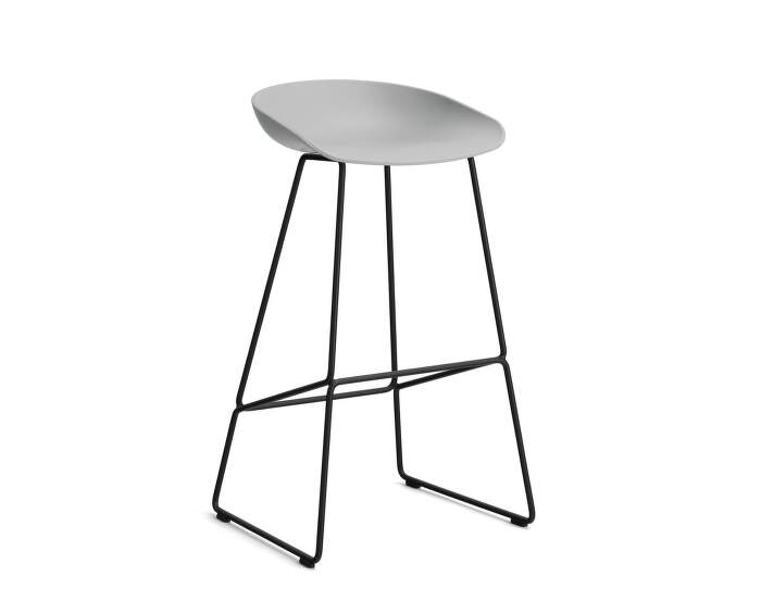 stolicka-AAS 38 Bar Stool High Black Steel, concrete grey