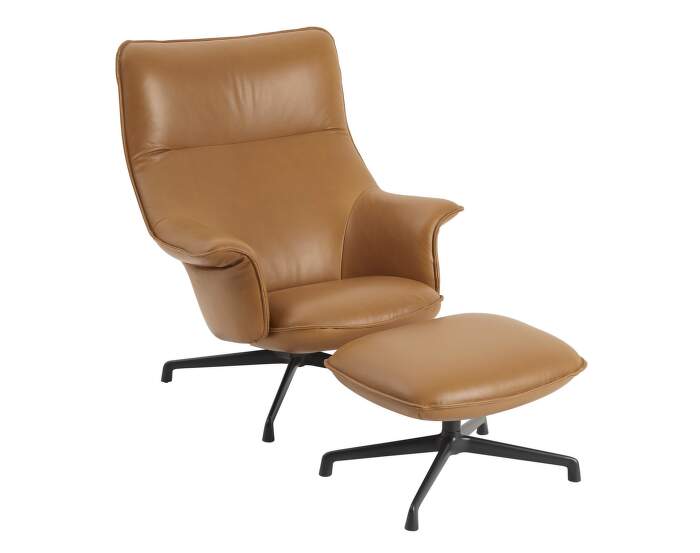 kreslo-Doze Lounge Chair & Ottoman, Refine Leather Cognac / anthracite