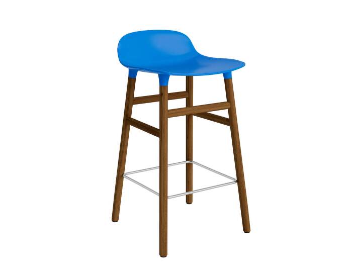 stolicka-Form Bar Chair 65 cm Walnut, bright blue