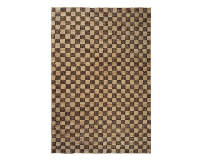 Jutový koberec Check Wool 200x300, coffee/natural