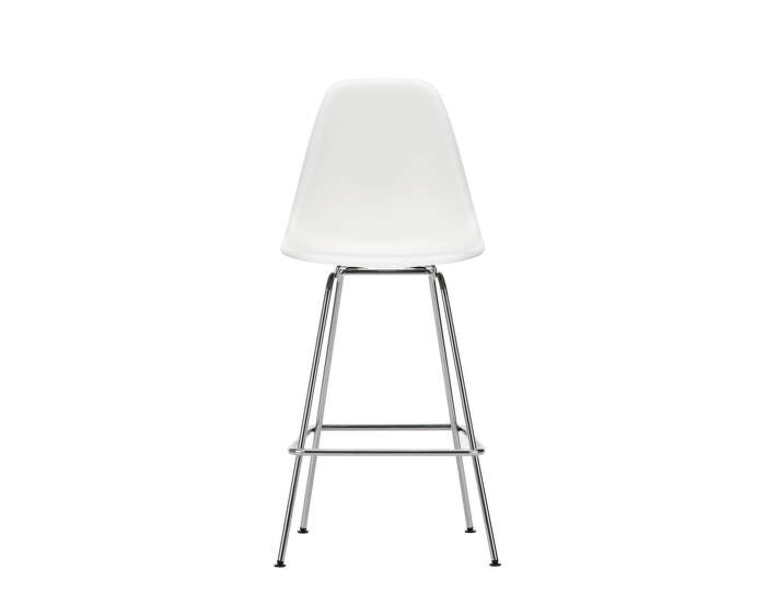 Barová židle Eames Plastic Low, white/chrome