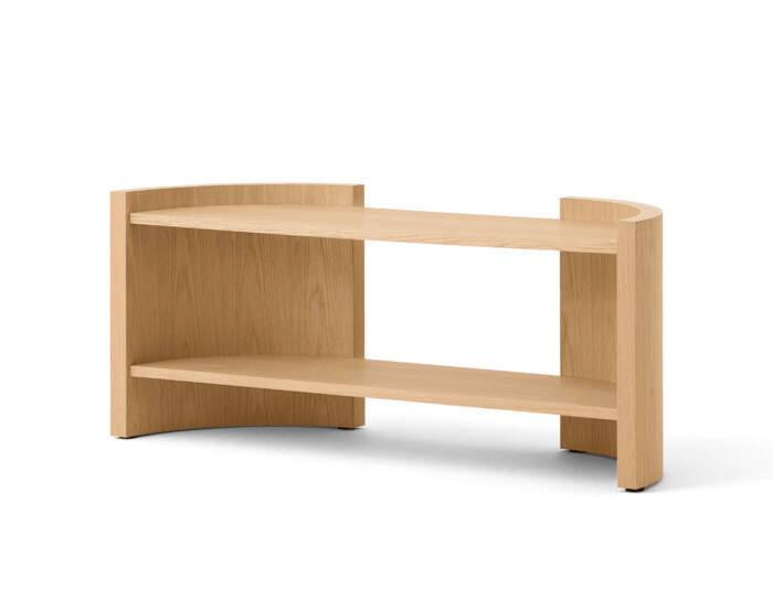 Police Crescent Shelving Low, oak