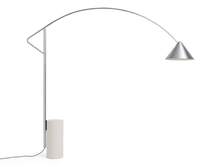 Stojací lampa Compass, brushed aluminium