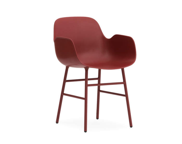Židle Form s područkami, červená/ocel