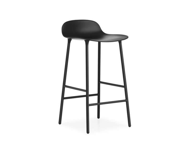 Barová stolička Form, černá/ocel, 75 cm