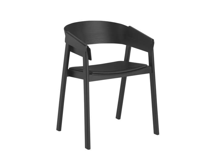 Židle Cover, kůže, black/black