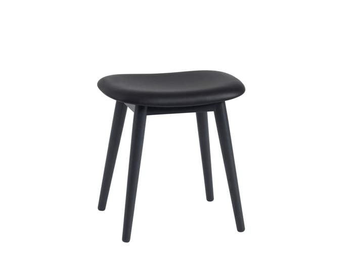 Stolička Fiber Stool kůže/black, podnož black oak