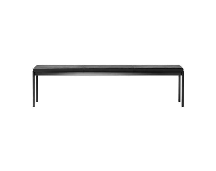 MIES Bench L180, black / black leather