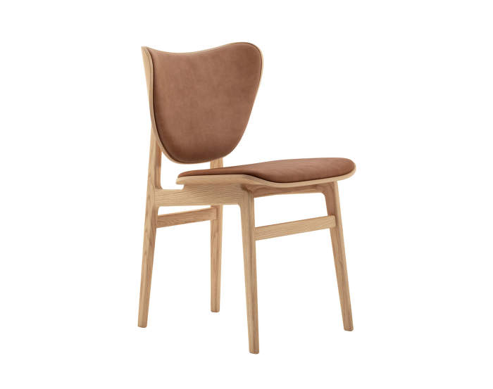 Elephant Dining Chair, natural oak / Dunes Leather - Rust 21002