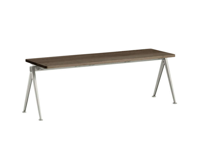Pyramid Bench 11 140 cm, beige powder coated steel / smoked solid oak
