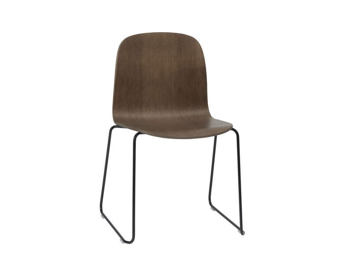 Visu Chair, sled base, stained dark brown / black