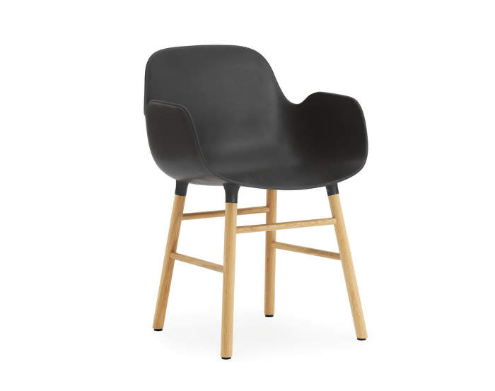 Židle Form s područkami, černá/dub