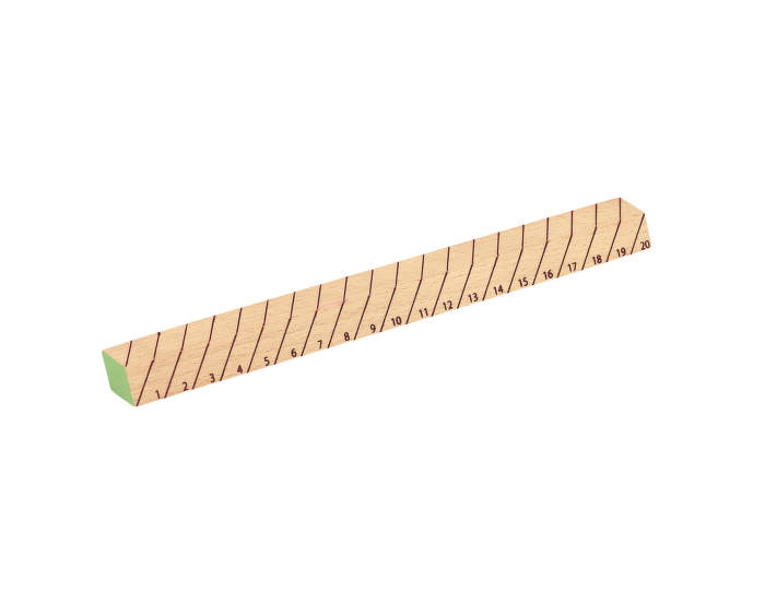 Dřevěné pravítko, typ B, 20cm