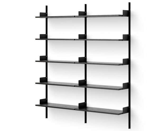 Policová sestava Library Shelf 1900, black ash/black