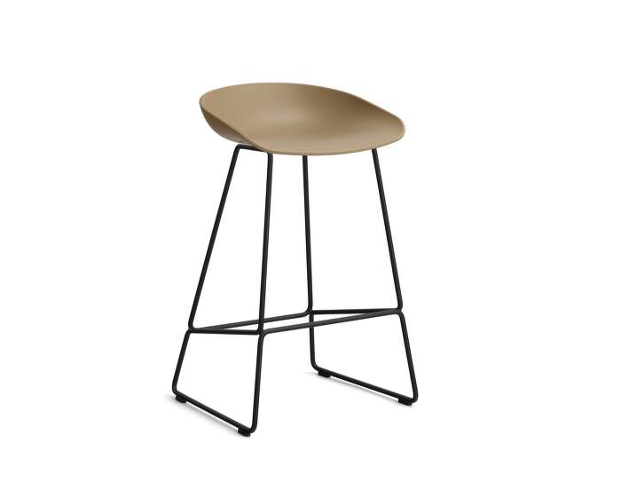 stolicka-AAS 38 Bar Stool Low Black Steel, clay