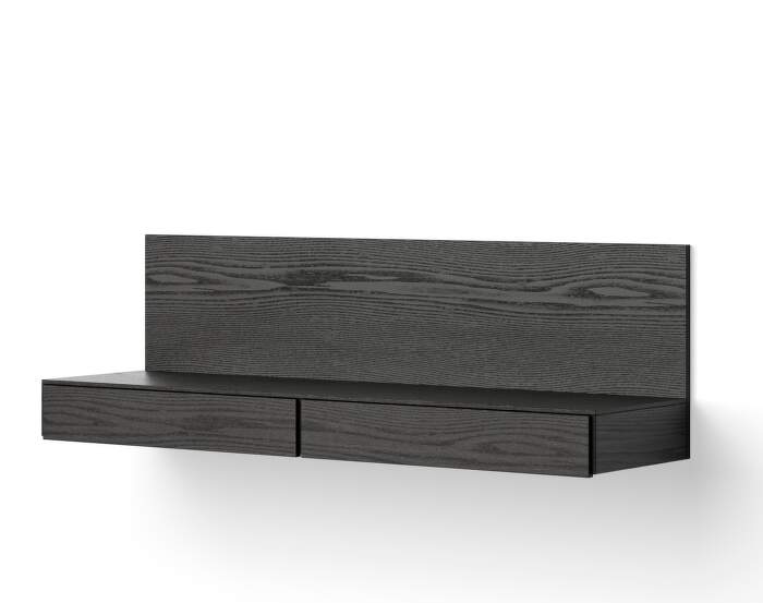 stul-Tana Wall Mounted Media Module, black oak