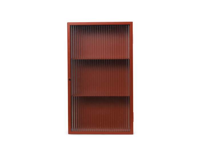 skrinka-Haze Wall Cabinet Reeded Glass, oxide red