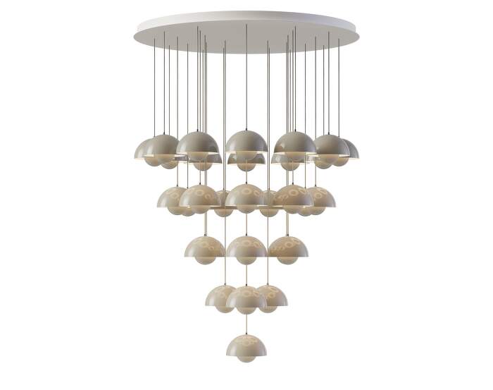 lustr-Flowerpot Chandelier VP10 31, grey beige