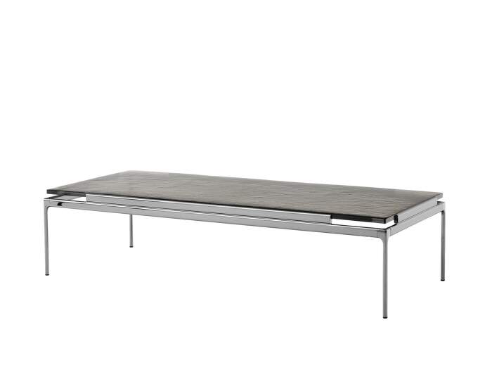 stolek-Sett LN12 Table, dark chrome  / smoked glass