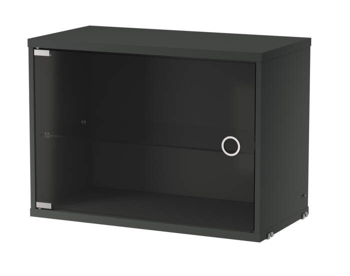 Skříňka Display Cabinet with Swing Glass Door, dark grey