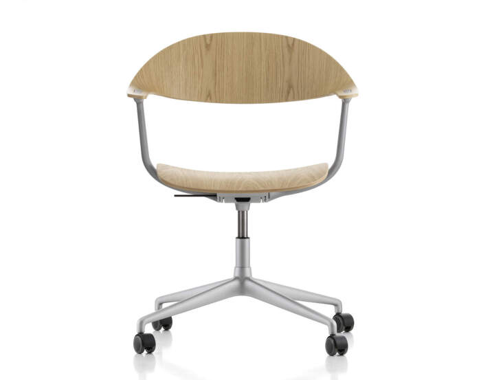 Kancelářská židle Mynt Plywood s kolečky, natural oak/blasted aluminium