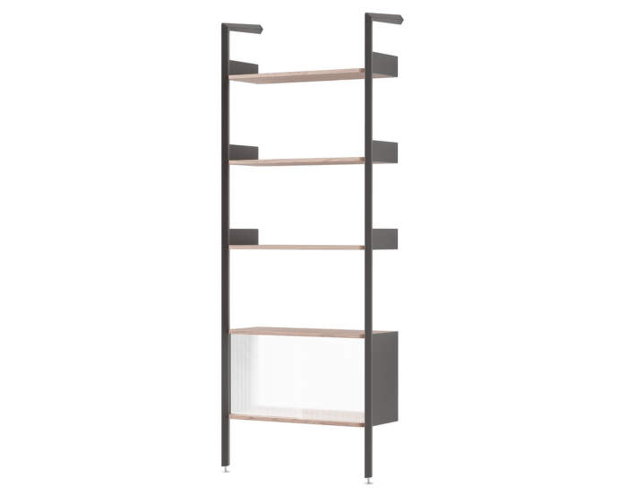 Policová sestava Rombe IF3 se skříňkou, anthracite/lacquered walnut
