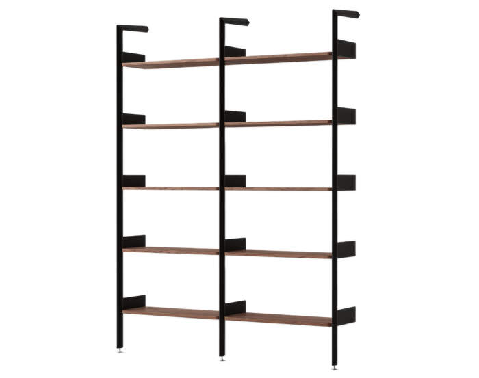 Policová sestava Rombe Konfigurace A, anthracite/lacquered walnut