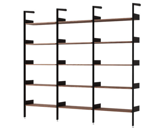 Policová sestava Rombe Konfigurace F, anthracite/lacquered walnut