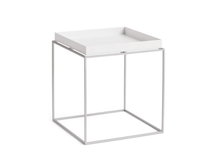 Stolek Tray Table 40x40, white / silicon coated base