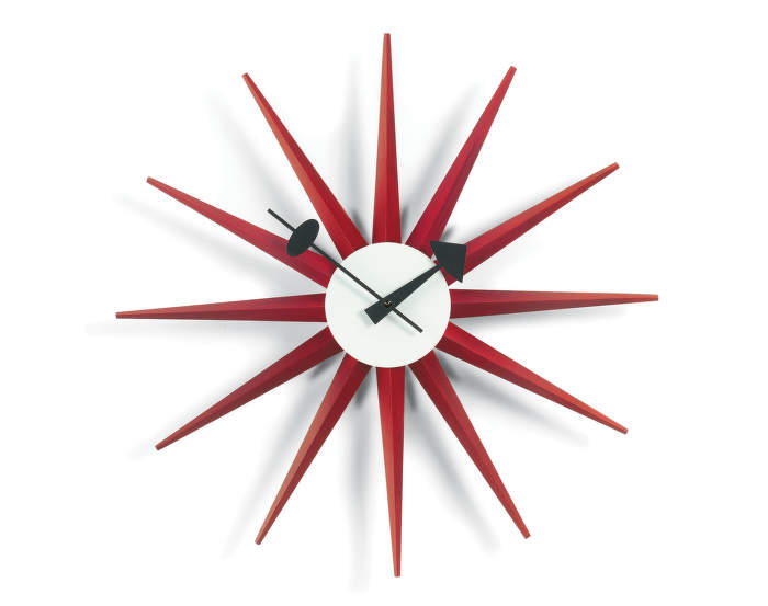 Hodiny Vitra Sunburst Clock, red