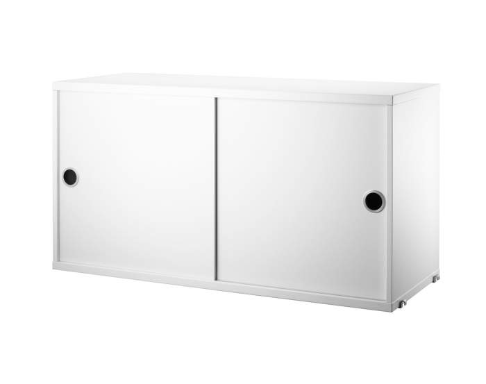 Komoda String Cabinet With Sliding Doors 78x30, white