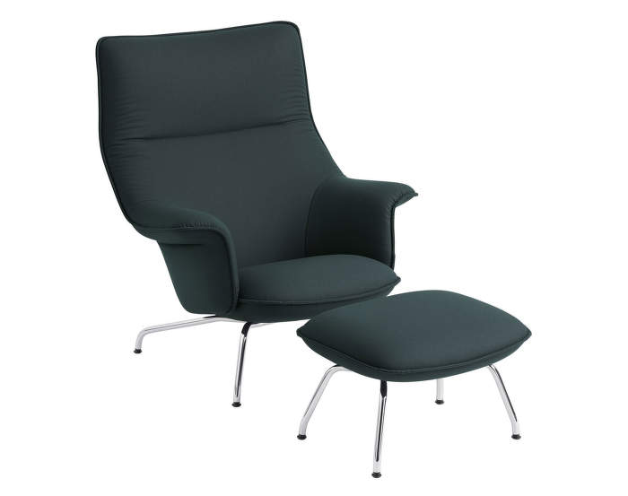 Doze-Lounge-Chair-Ottoman-dark-green-chrome
