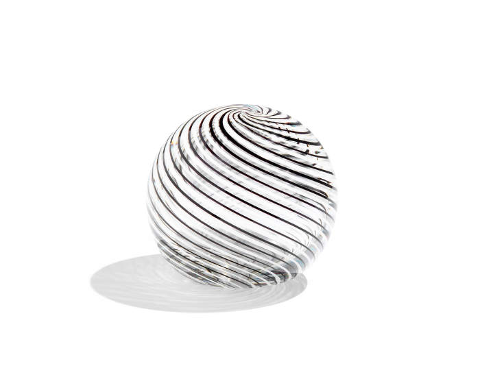 Glass Paperweight black and white slim