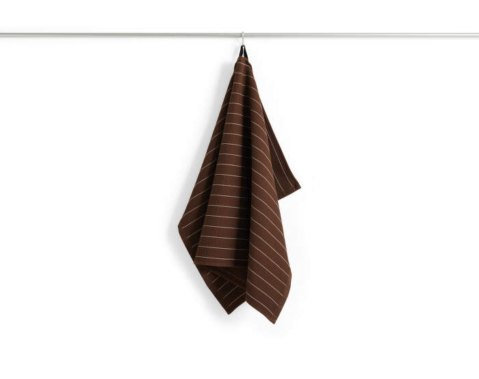 uterka-Canteen Tea Towel, chocolate pinstripe
